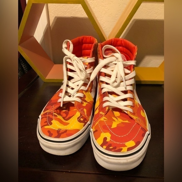 🔥VANS SK8 Orange Camo Hi-Top 🔥 - Picture 4 of 5